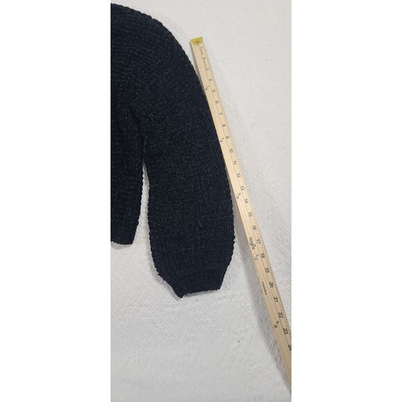 Sanctuary fuzzy chunky loose knit black sweater women's Size LG goth office emo - Picture 4 of 8